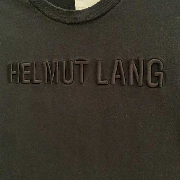 Helmut Lang Tonal Embroidered Logo T-Shirt size Women’s L - Picture 11 of 11